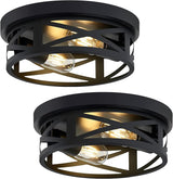 2 Pack Flush Mount Ceiling Light,Farmhouse Hallway Lighting Fixtures Ceiling,Industrial