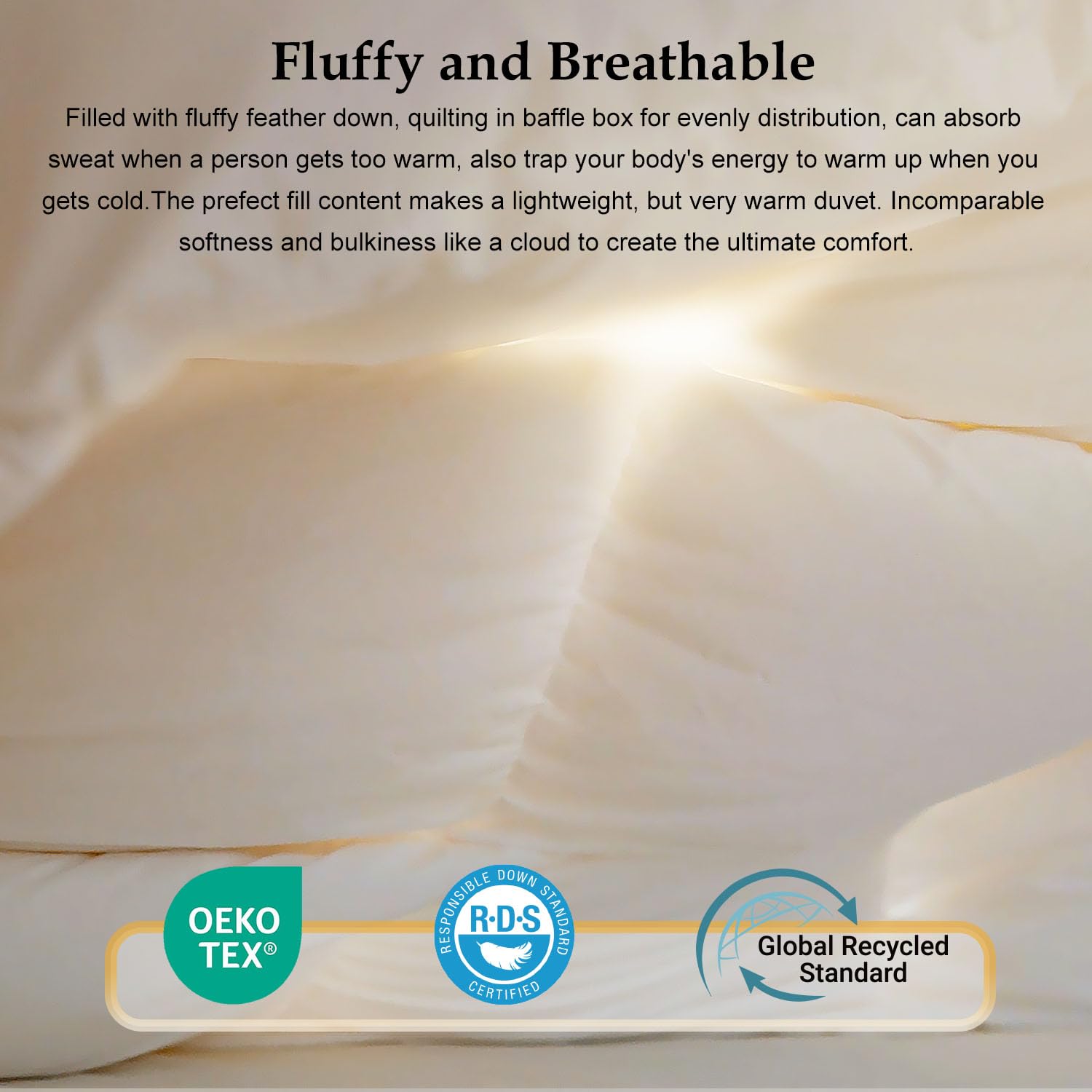 King Size Feather Down Comforter - Luxurious All-Season Duvet Insert