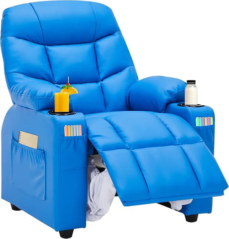 Marshmallow Larger Kids Reclining Chair Leather Recliner Sofa Children Ages 3-12