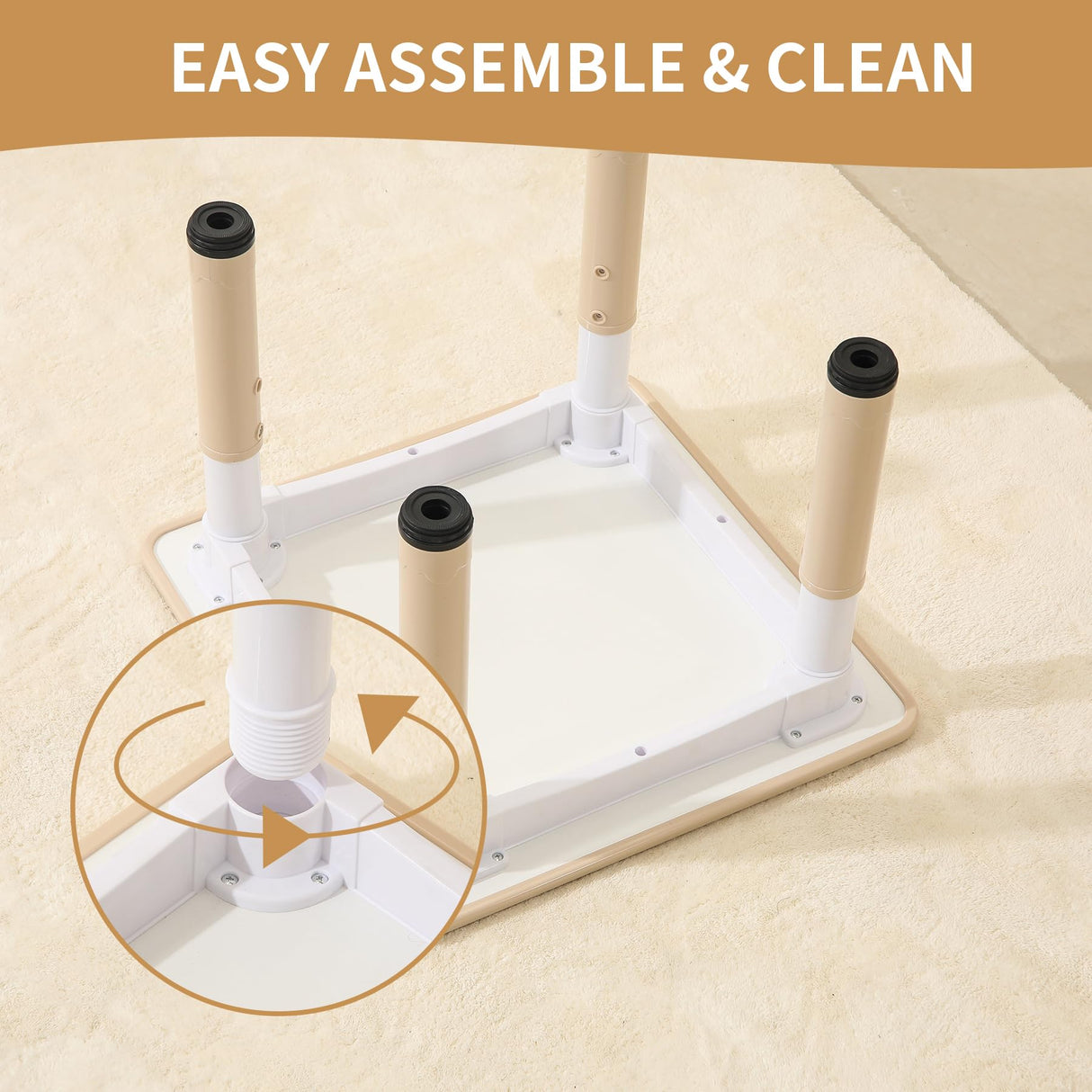 Hulaibit Kids Table and 2 Chairs Set, Height Adjustable Toddler Table and Chairs with Anti-Slip Foot Covers, Graffiti Desktop Arts & Crafts Table for Daycare, Classroom