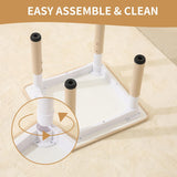 Hulaibit Kids Table and 2 Chairs Set, Height Adjustable Toddler Table and Chairs with Anti-Slip Foot Covers, Graffiti Desktop Arts & Crafts Table for Daycare, Classroom