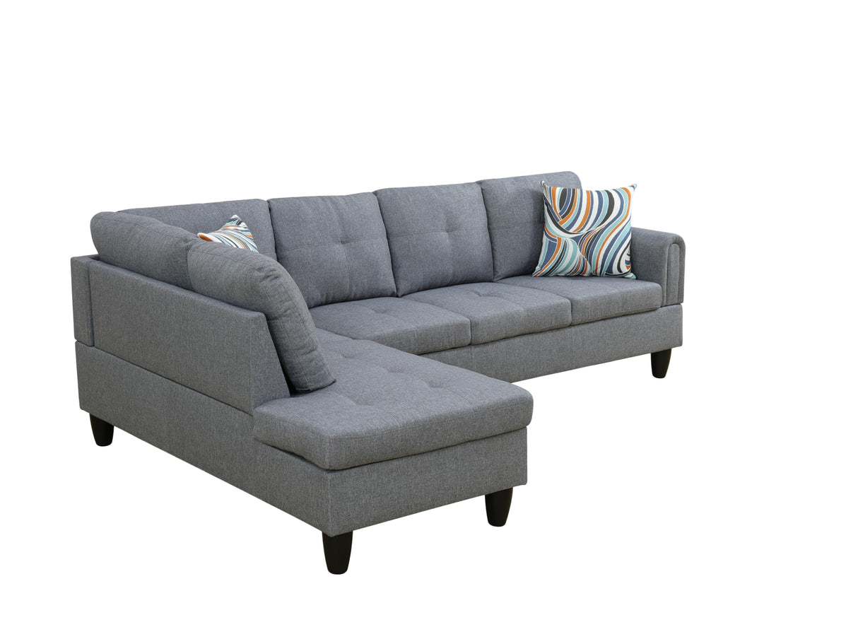 MZX-Niki-SF-00043-LWJ Sofas & Couches, Left Chaise, Grey-Linen