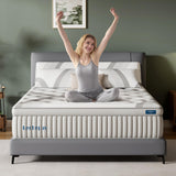 Queen Mattress,14Inch Memory Foam Hybrid Mattress with 7-Zone Pocket Spring,Queen