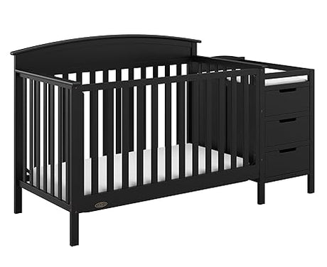 Benton 5-in-1 Convertible Crib with Drawer (Espresso) - Converts from Baby Crib to Toddler Bed