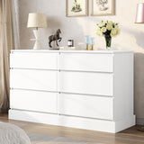 6 Drawers Dresser for Bedroom, White Modern Chest of Drawers