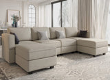 Modular Sectional Sofa with Reversible Chaises Velvet U Shaped Sectional