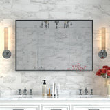 Bathroom Mirrors, Black Metal Framed Vanity Mirror for Over Sink Wall