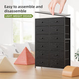 Black Dresser for Bedroom with 12 Drawers Tall Dressers & Chests of Drawers