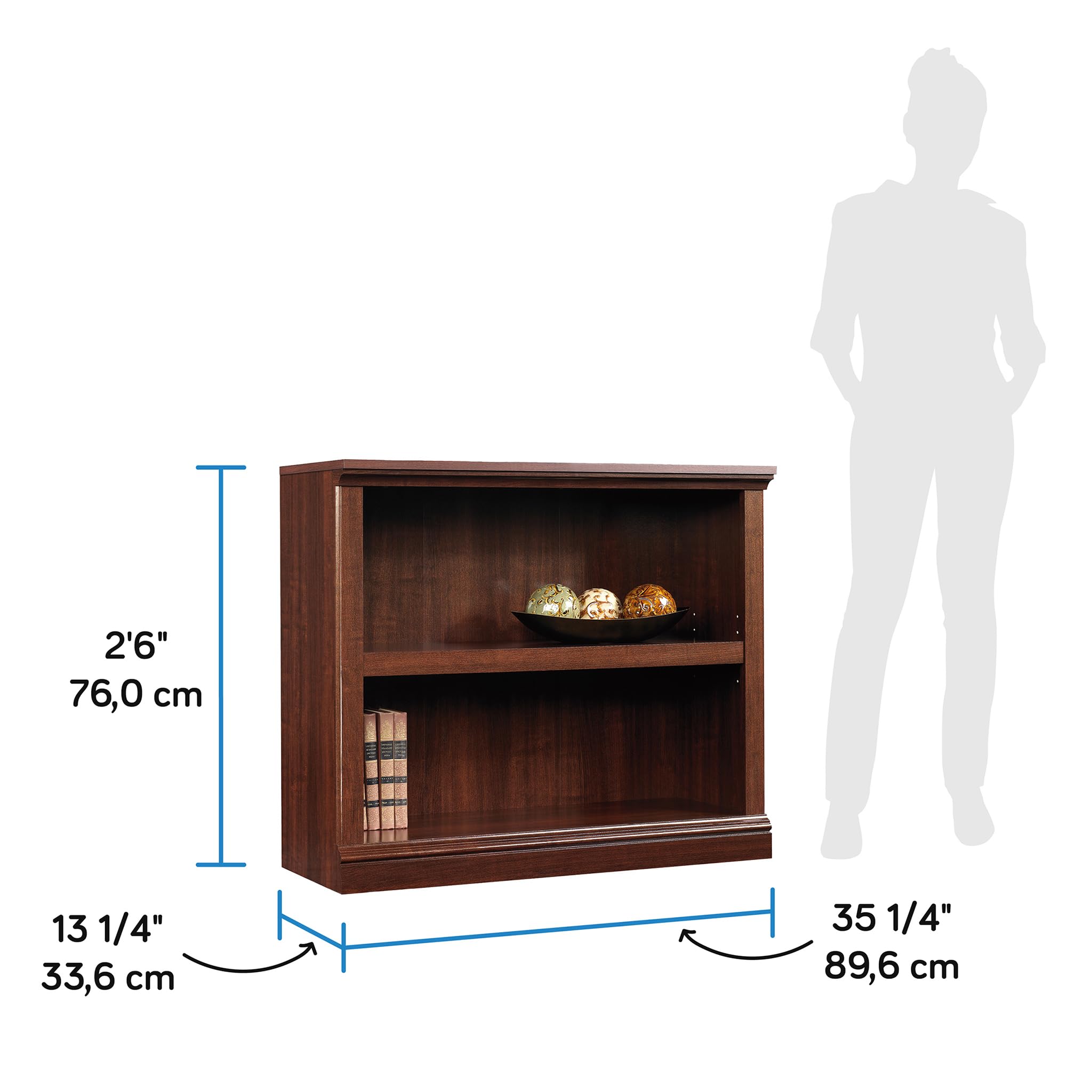 Miscellaneous Storage 2-Shelf Bookcase/ book shelf, Select Cherry finish