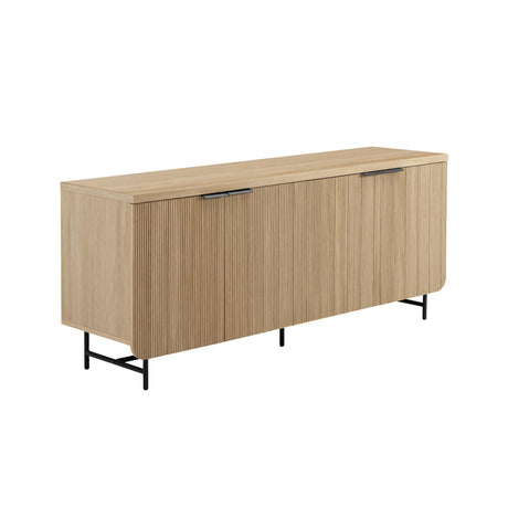 Modern Scandinavian Fluted Door Kitchen Storage Sideboard Buffet Cabinet Console,