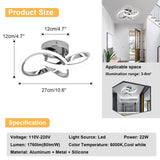 Hallway Light Acrylic Modern LED Ceiling Light Fixtures Cool White 6000K Close to Ceiling Lights for Bedroom