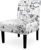 Modern Velvet Armless Accent Chair Decorative Slipper Chair Vanity Chair for Bedroom,