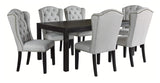 Jeanette Modern Rectangular Distressed Dining Table ONLY, Seats up to 6, Black