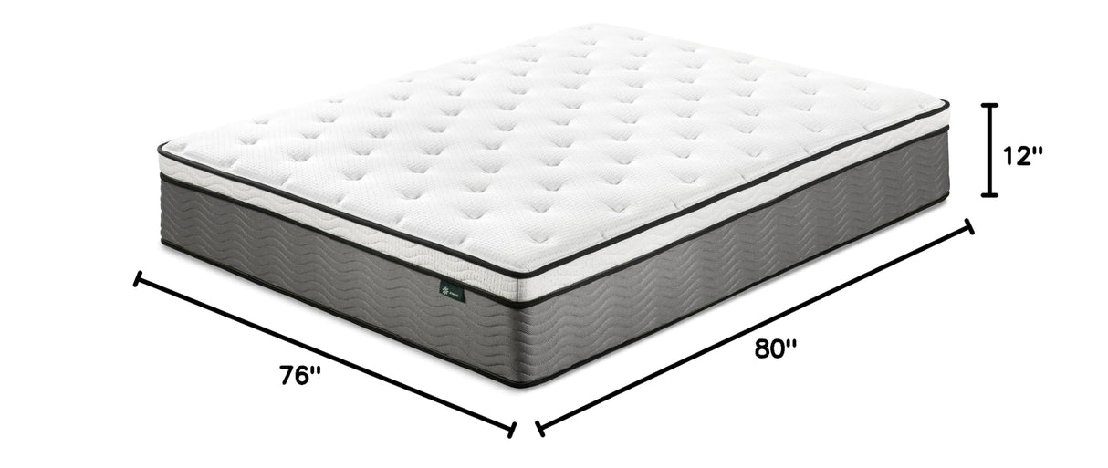 12 Inch True Support Hybrid Mattress [New Version], King, Fiberglass Free,