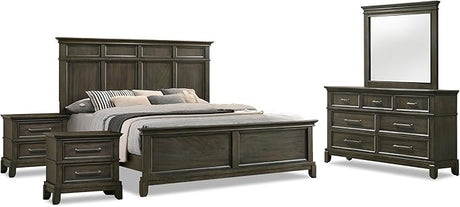 of America Runic Traditional Wood 5-Piece Bedroom Set with Crown Molding