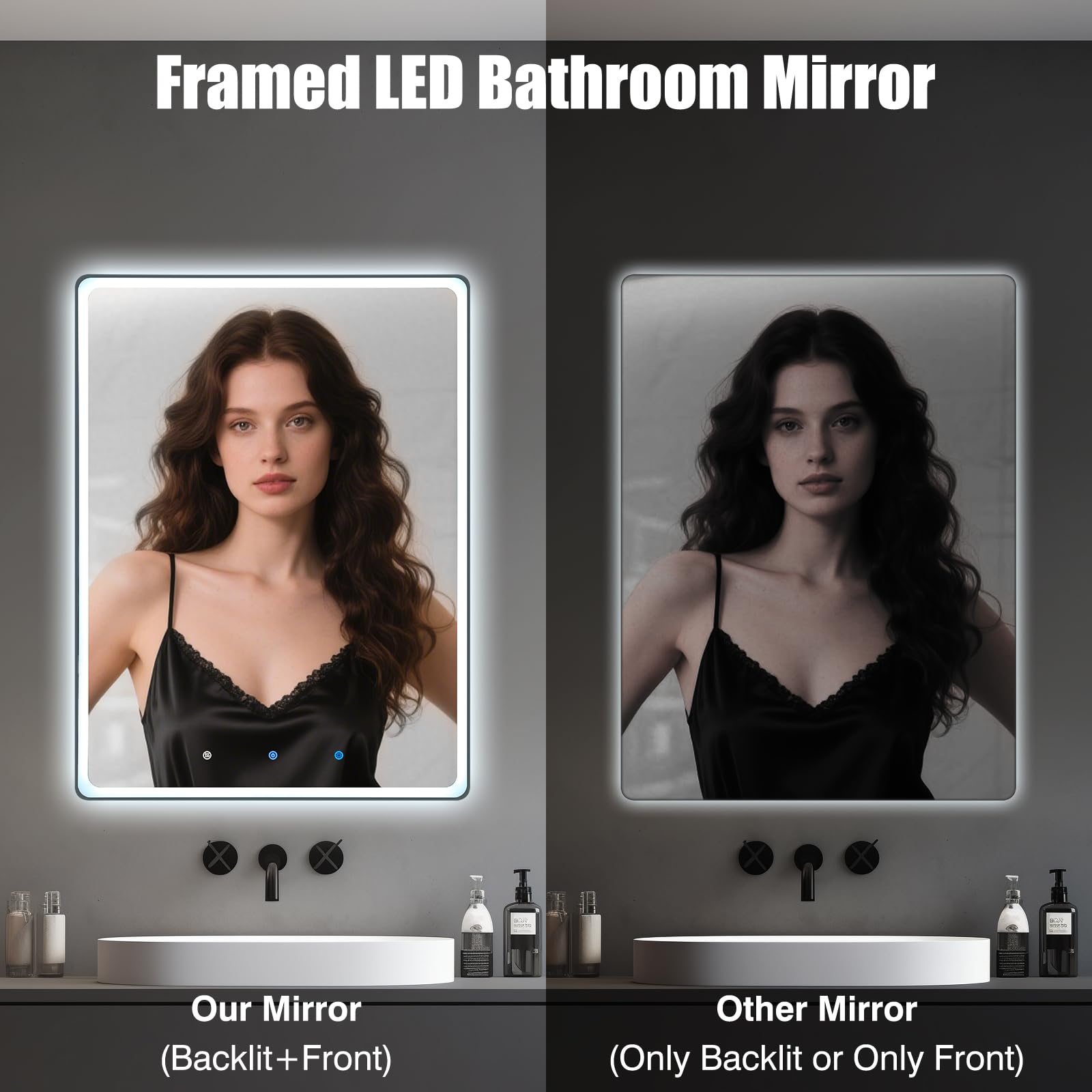 39×20 Inch Smart Bathroom Mirror with Touchscreen TV