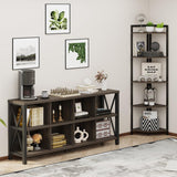 8 Cube Storage Organizer Bookshelf, Rustic Wood Cubby Bookcase