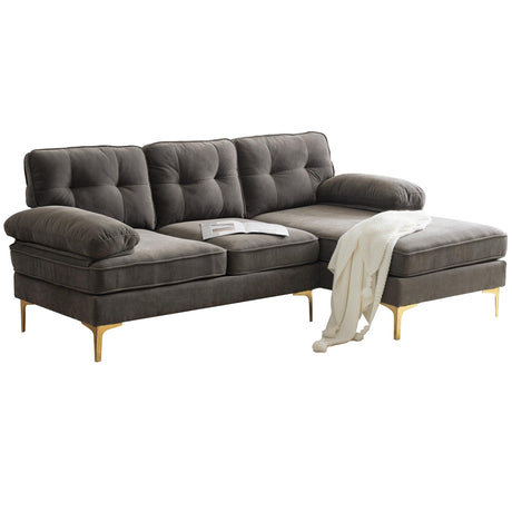 83" Modern Sectional Sofa,L Shaped Corner Couch,with Chaise and Removable Backrest