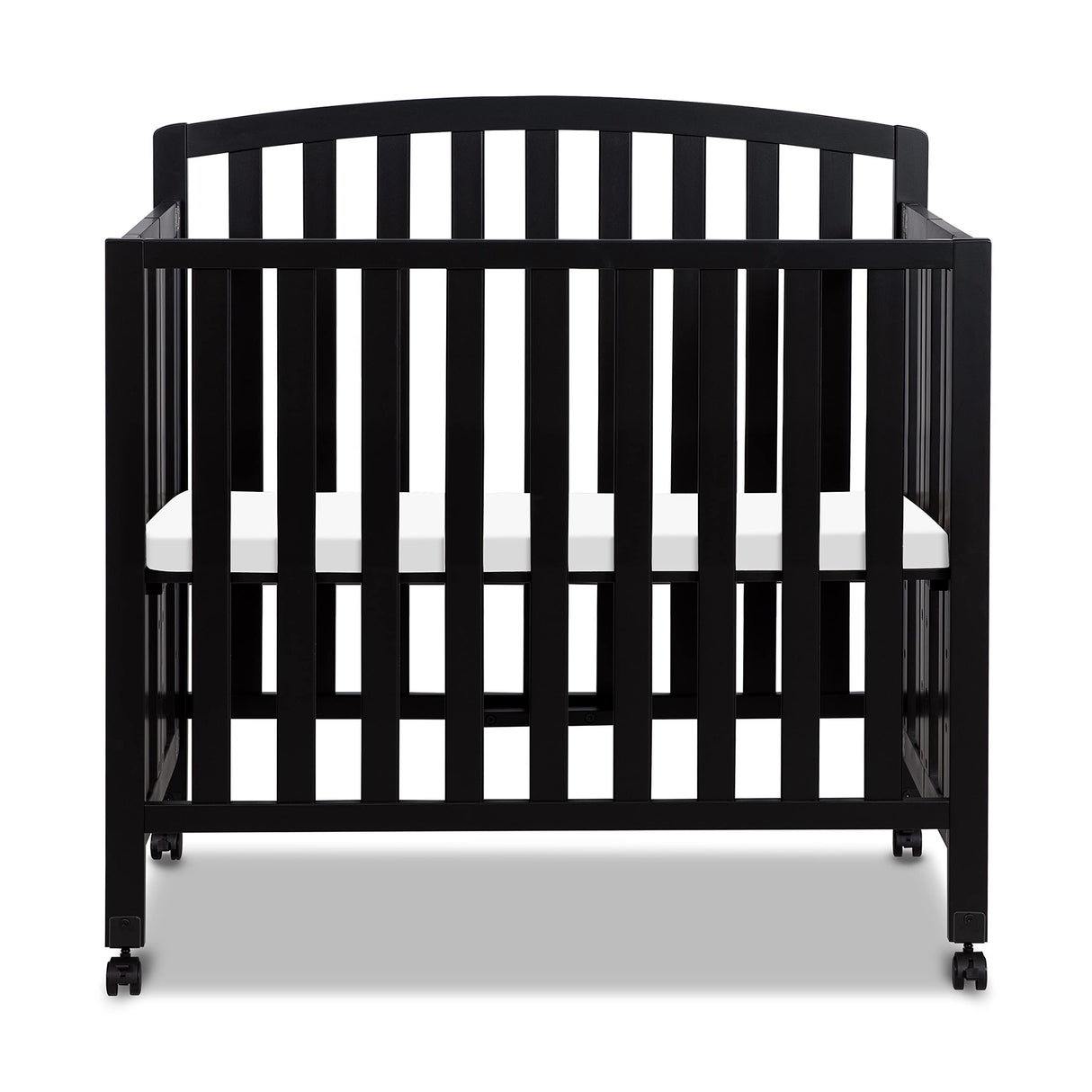 Folding Portable 3-in-1 Convertible Mini Crib and Twin Bed in Ebony, Greenguard Gold