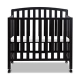 Folding Portable 3-in-1 Convertible Mini Crib and Twin Bed in Ebony, Greenguard Gold