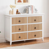 Dresser with 6 Drawer Modern Wooden Dresser - 3-Tier Drawer Chest