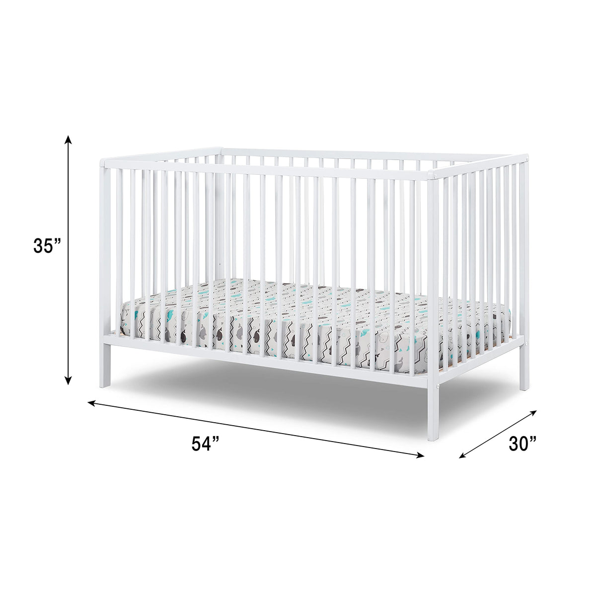 Sorelle Furniture Happy Crib 3-in-1 Convertible Crib, Made of Sustainable Beech Wood,