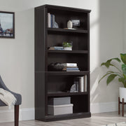 Sauder Miscellaneous Storage 5 Bookcase/Book Shelf, L: 35.28" x W: 13.23" x H: 69.76", Estate Black