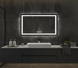 18x24 LED Smart Bathroom Mirror - Anti-Fog, Dimmable, Front & Backlit