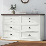58 Inch Wide Farmhouse 6 Drawer Dresser for Bedroom, Modern Bedroom Dresser