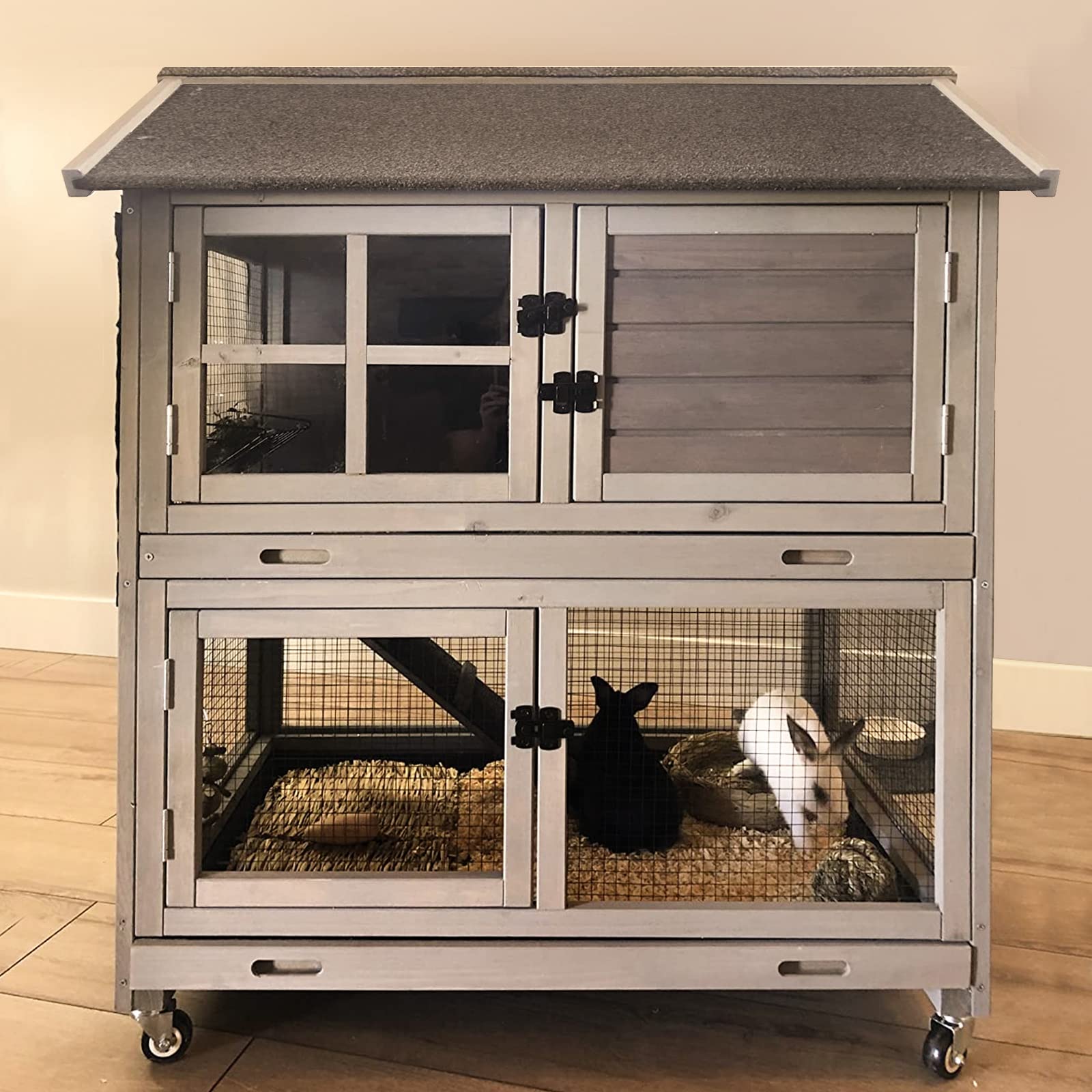 Rabbit Hutch Indoor Outdoor Bunny Cage Rabbit House