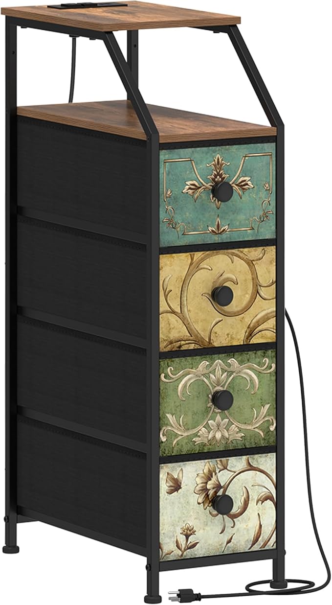 Dresser Tall Skinny Storage Tower Vertical Slim Chest of Drawers