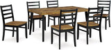 Caitbrook Rustic 7 Piece Dining Set, Include Table and 6 Chairs, Gray
