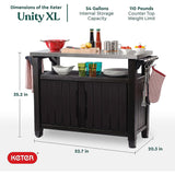 Unity 40 Gallon Outdoor Backyard Rolling Storage Grilling Bar Cart