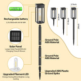 Solar Pathway Lights for Outside, 4 Pack Solar Garden Lights Outdoor