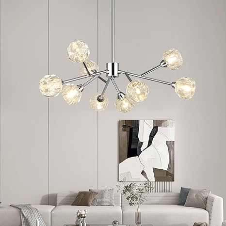 Sputnik Chandeliers for Dining Room Light Fixture, Modern Crystal Chandeliers