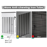 Farmhouse Dog Crate Furniture with Storage Drawers - Large Wooden Kennel & TV Stand