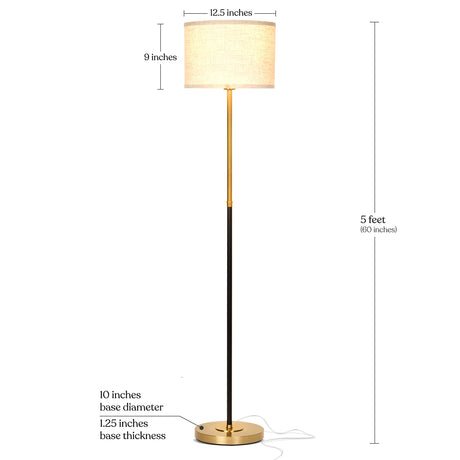 Emery LED Floor Lamp, Mid-Century Standing Lamp for Bedroom Reading, Modern Lamp