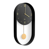 Modern Pendulum Wall Clock - Decorative and Unique Metal Frame, with 8 Inch Face