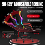 RGB LED Gaming Chair with Footrest - Ergonomic High Back Reclining Computer Chair