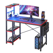 Gaming Desk with LED Lights, 44 Inch PC Gamer Desk for Small Spaces, Computer Desk