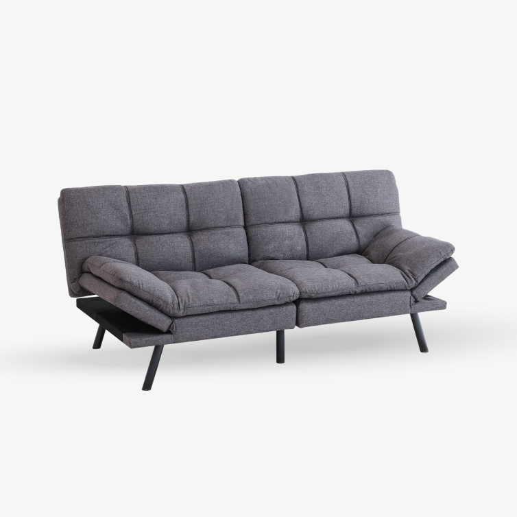 Fabric Futon Sofa Bed, Memory Foam Couch Convertible Loveseat, Sleeper Sofa