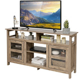 Farmhouse TV Stand for TVs up to 65" Flat Screen, Wooden TV Console Table w/2