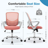 Ergonomic Home Office Chair - Mesh Mid Back Computer Desk Swivel Rolling Task Chair