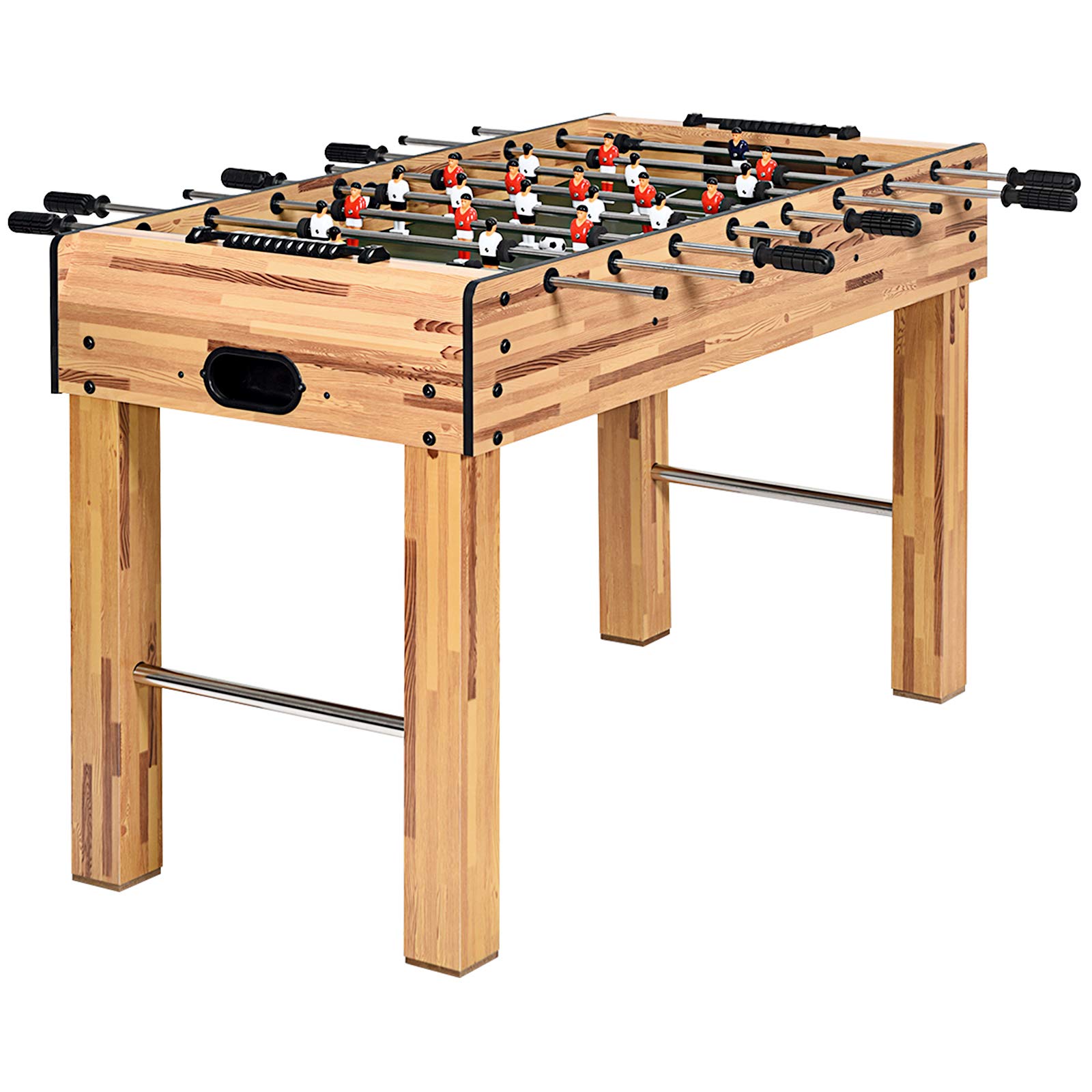 48" Foosball Table, Indoor Soccer Wood Game Table w/ 2 Balls
