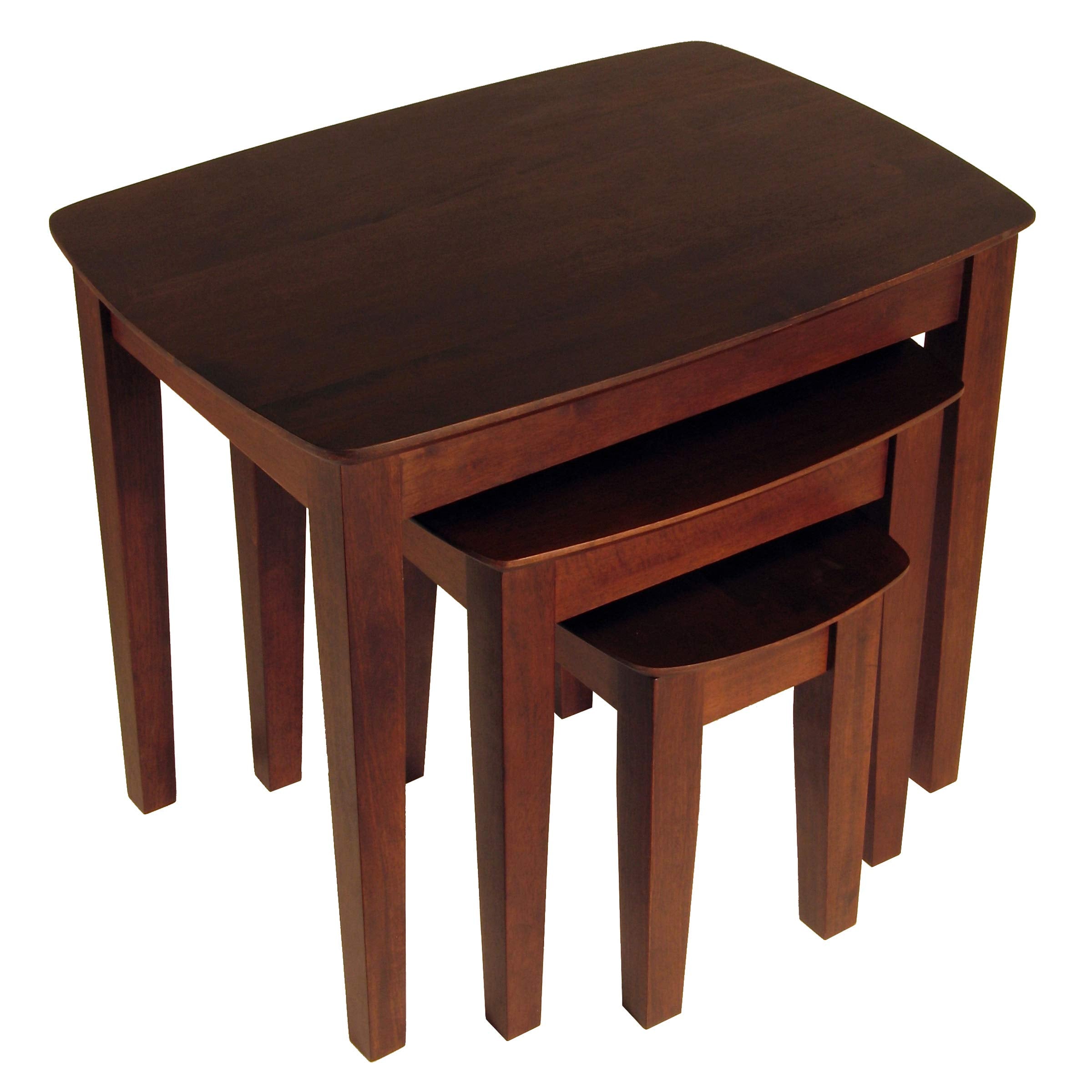 Nesting Tables, 21.9"H, 17.9"H, 14"H, Walnut