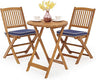 3 PCS Patio Folding Bistro Set, Outdoor Acacia Wood Chair