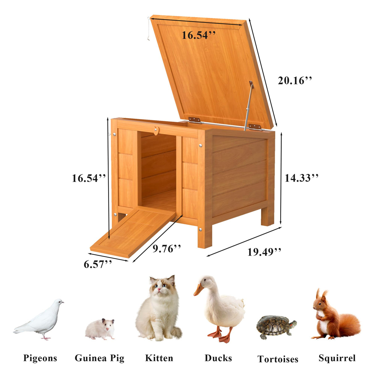 Wooden Rabbit Hutch Indoor and Outdoor, Weatherproof Cat House Hideout