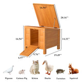 Wooden Rabbit Hutch Indoor and Outdoor, Weatherproof Cat House Hideout