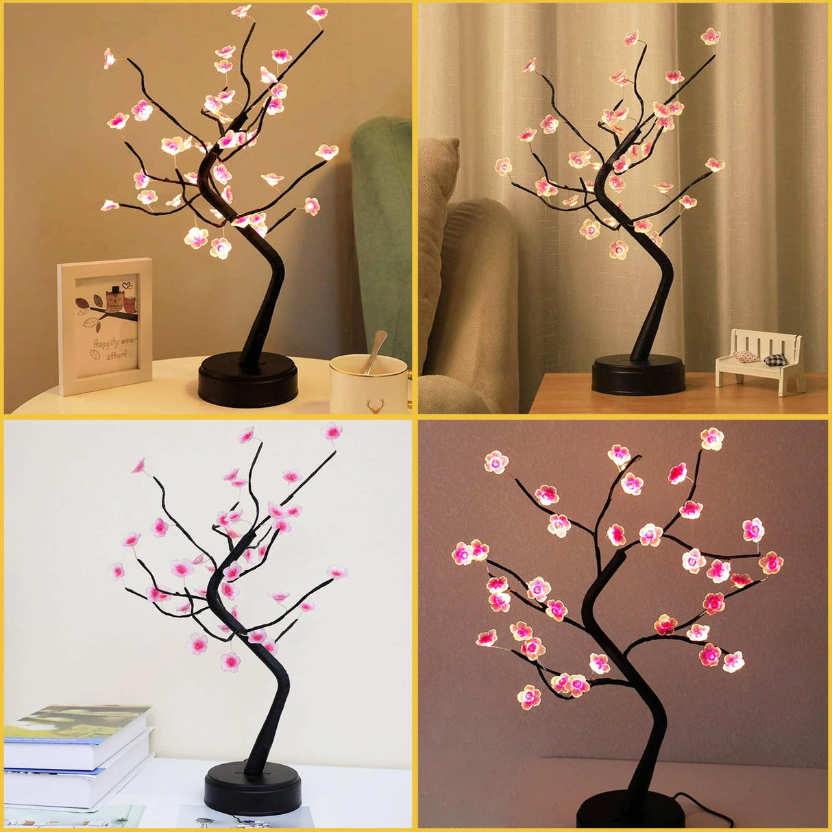 36 LED Cherry Blossom Sparkly Fairy Spirit Tree Lights, DIY Artificial Tree Battery/USB Oper