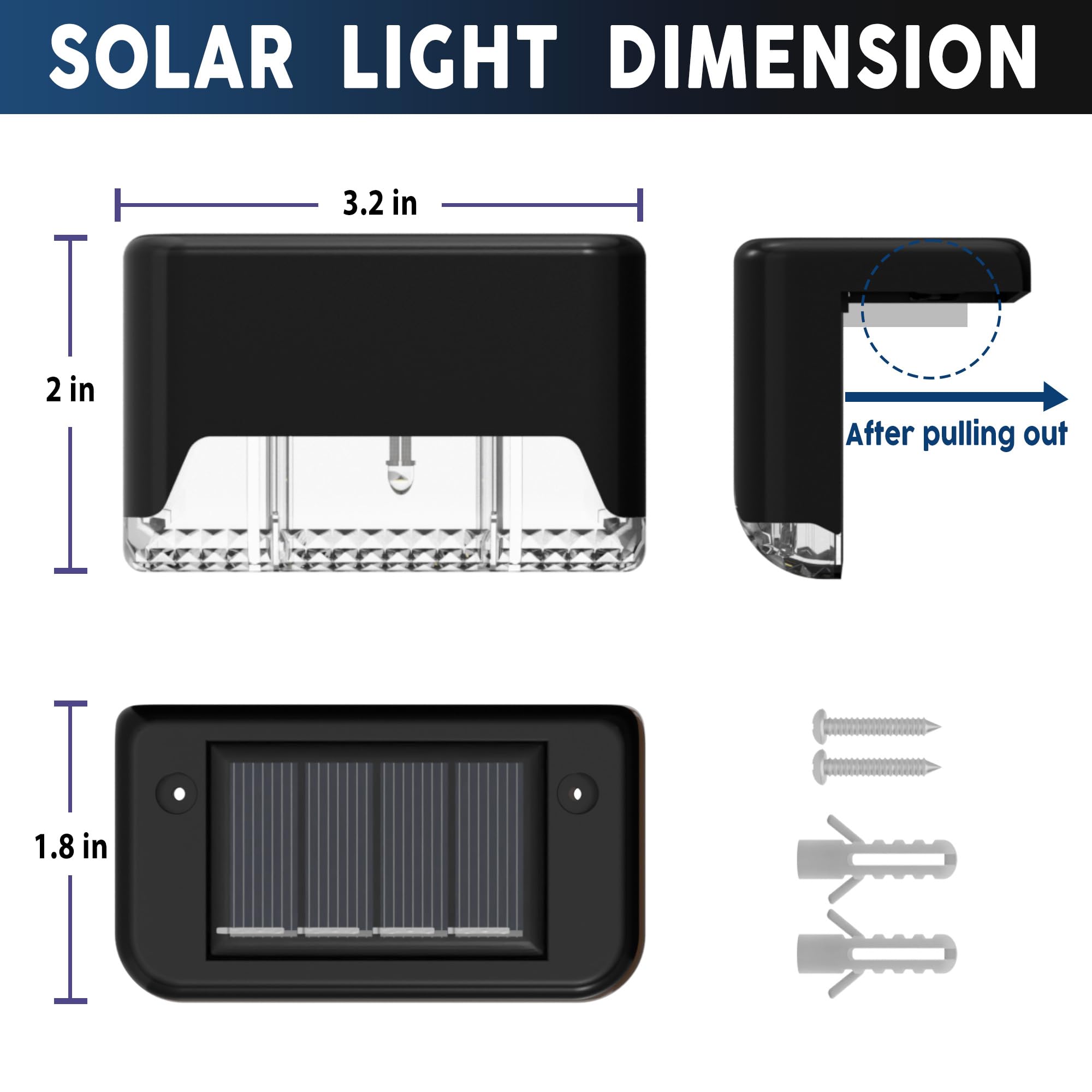 Solar Deck Lights, 16 Solar Step Lights Waterproof LED Solar Stair Lights